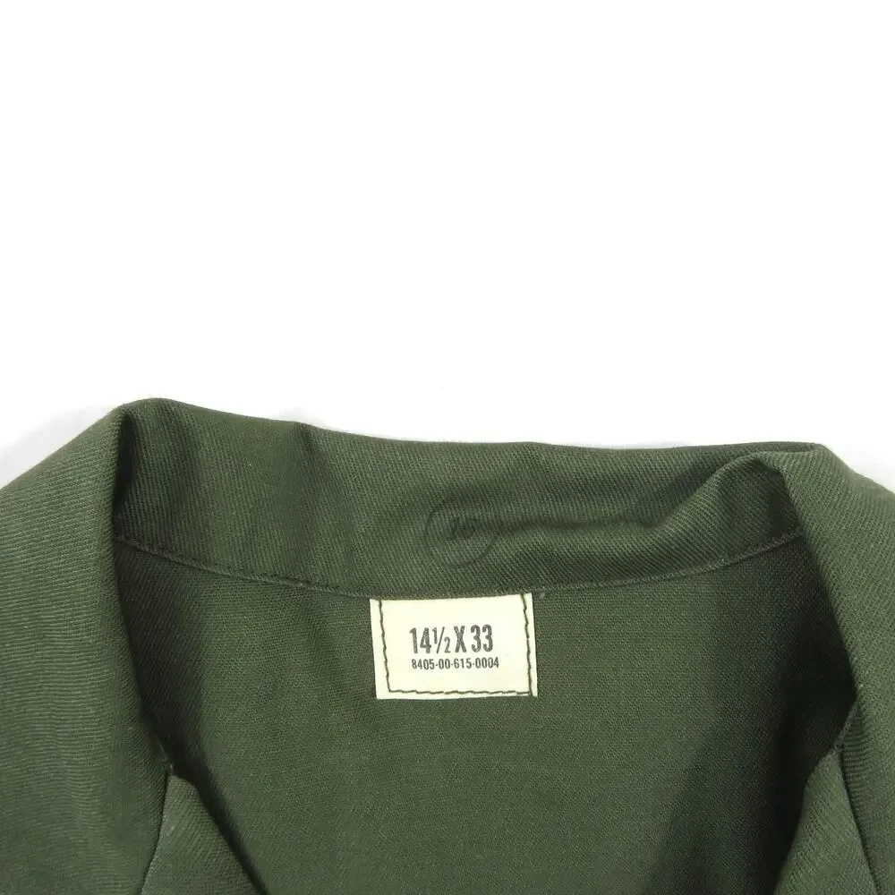 Military Utility Shirt USAF Shirt Green Short Sleeve Button Up Sz 14.5 x 33
